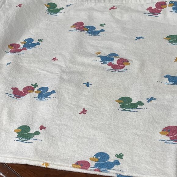 Medline Duck Ducklings Baby Receiving Blanket Vintage Hospital Cotton STAINED - Picture 2 of 9